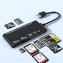 USB 3.0 SD Card Reader, TF Card Reader Adapter SD/TF/CF/XD/MS 7 in 1 Micro SD Card Reader Hub for SD SDXC SDHC CF CFI TF Micro SD Micro SDXC Micro SDHC MS MMC UHS-I Cards for Mac Windows Linux