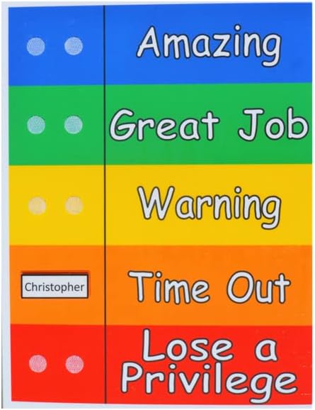 Rainbow style behavior chart for multiple kids You provide the names for the movable name pieces Common classroom style tracker Works with 1 to 6 kids at a time Now with an optional mini travel chart