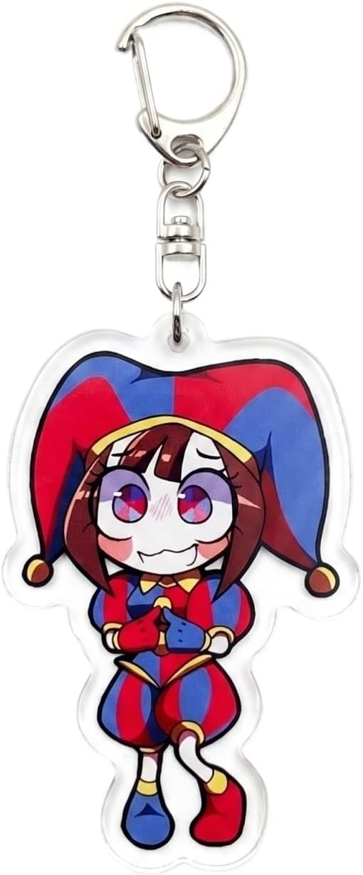 Cartoon Circus Character Acrylic Keychain Cute Clown & Rabbit Figure Keyring Circus Merch Double-Sided Bag Pendant, Backpack Charm Gift for Fans