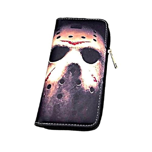 Classic Horror Character Jason Mask Hand Purse Zip Around Clutch Wallet