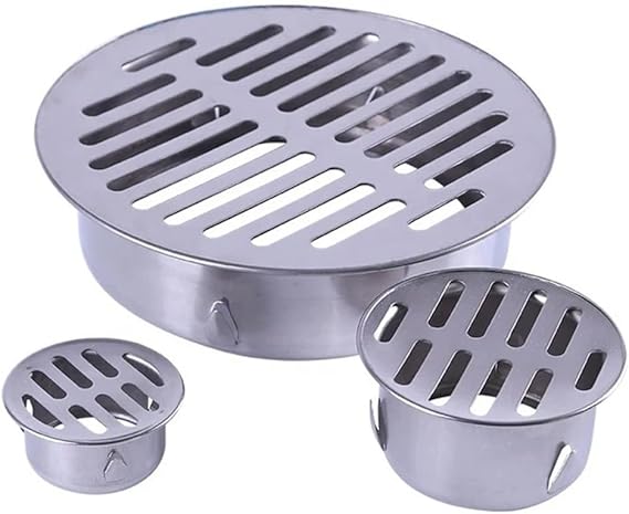 QOXEZY Round Drain Guard,Stainless Steel Balcony Drainage Roof Round， Floor Drain Cover ，Rain Pipe Cap,Drainage Cover Practical Rainwater Pipe Cover-Ø150mm