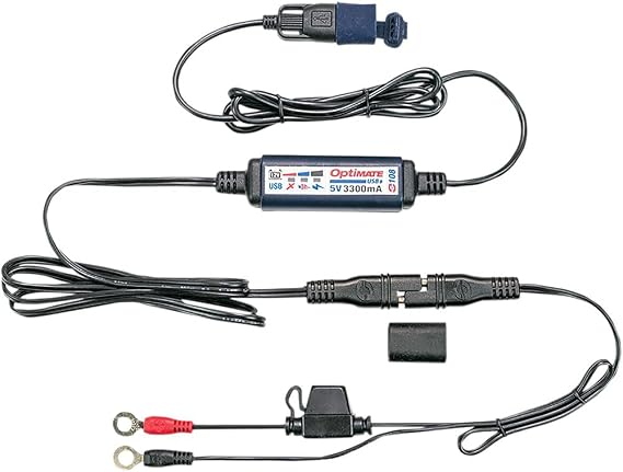 Optimate Tecmate USB O-108 KIT, Smart 3300mA in-Line USB Charger with Sleep Mode and Vehicle Battery Controller.