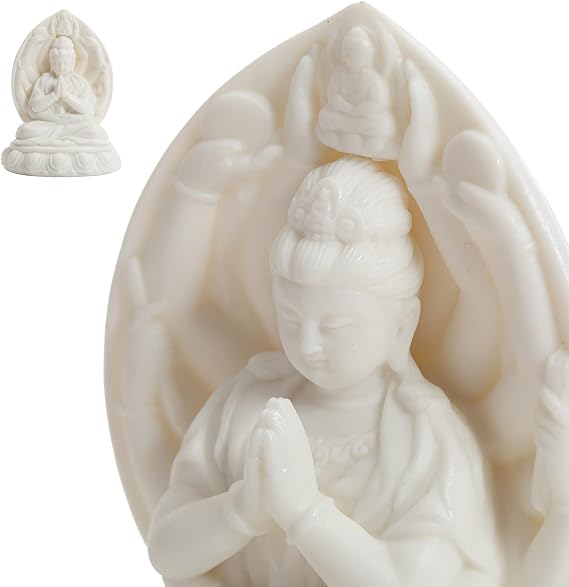 Top Ceramic Guan Yin Statue - Handmade Quan Yin, Kwan Yin, Quan Am, Kuan Yin for Meditation Altar, Female Buddha Statue - Goddess of Mercy and Compassion, Chinese Decor, Chinese Gifts