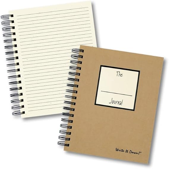 Write it Down series by Journals Unlimited, Guided Journal, Blank Lined Journal, Full-size 7.5x 9, Kraft Hard Cover, Made in USA