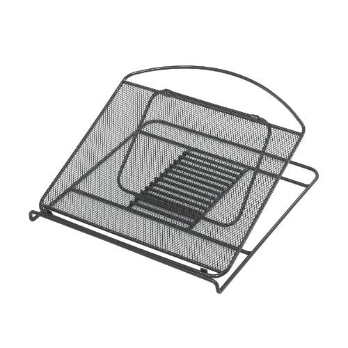 Safco 2161BL Onyx Mesh Adjustable Ventilated Tabletop Laptop Stand, Ergonomic Lift Stand Black