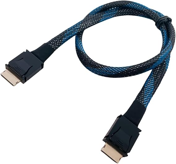 JMT PCIE4.0 x4 SFF8611 to SFF-8611 Extension Cable Support 24Gbps SAS-4 Compatible with Ouclink 4i Full Function (30cm)