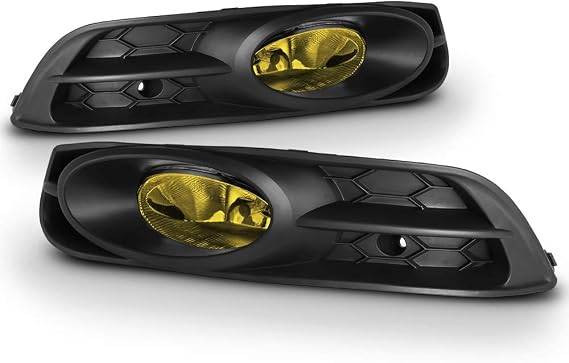 ACANII - For 2012-2013 Honda Civic 2Dr Coupe Yellow Bumper Fog Lights Lamps w/Switch Assembly Driver & Passenger Side