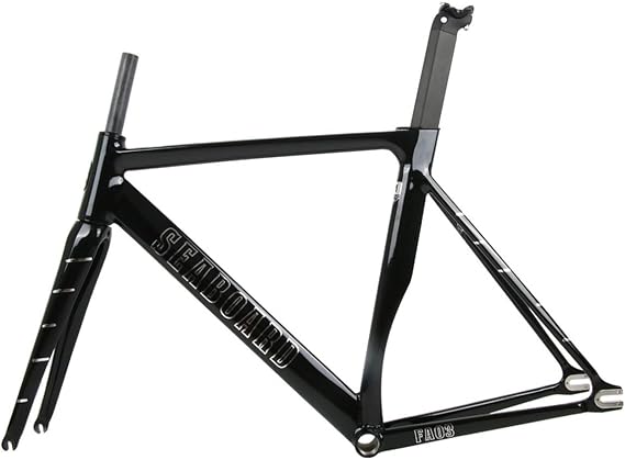 700C Fixed Gear Bike Frame Set Track Bike Frame 52 55 58cm Aluminum Alloy C Brake Bike Frame Quick Release Frame 100/120mm QR Gloss Black, 52cm