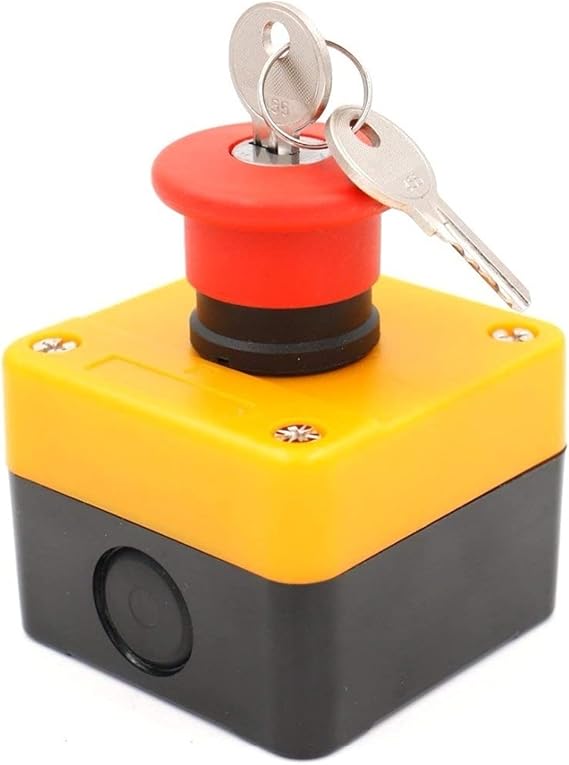 BUDAY 660v Red Sign Emergency Stop Push Button Switch &Key