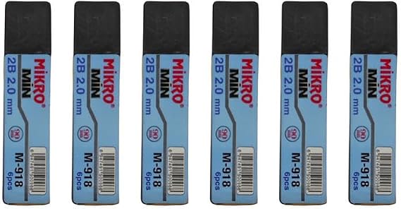 Pen Tip 2.0mm 2B Micro 2D Pen Tip 2mm Black 6 Pieces