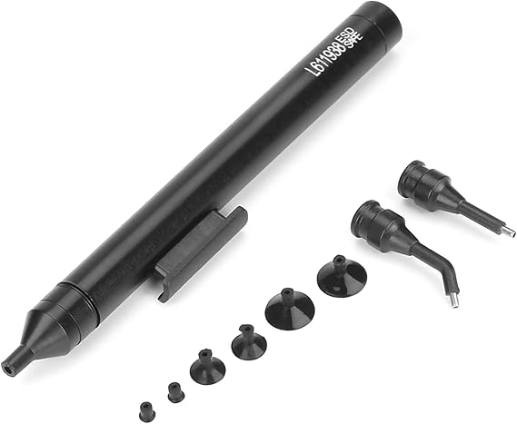 Jeanoko Sucking Pickup Tool with 1 Suction Pen 2 Suction Tips 6 Suckers,Manual Vacuum Suck Soldering Sucking Pickup Tool Kit, Vacuum Suction Pen with Suckers for IC SMD