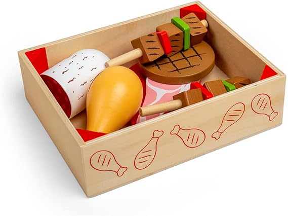 Bigjigs Toys Wooden Butchers Crate - Play Food and Role Play Toys