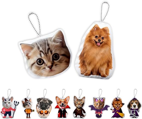 Custom Pet Pillow with Photo - Custom Funny Photo Keychain - Personalized Face or Photo Keychain - Gifts for Loss of Dogs - Birthday Gift for Pets Lover