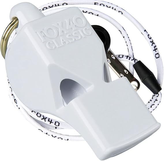 Fox 40 Classic Safety with Breakaway Lanyard - White