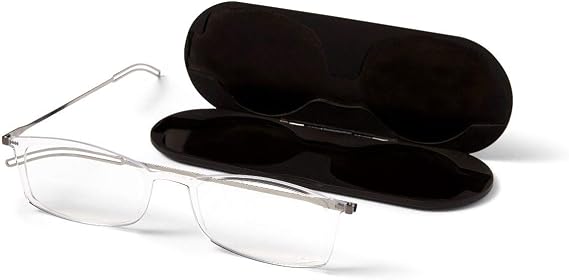 ThinOptics Unisex Adult Glasses Reading, Regular Case / Rectangle Clear, 2.00 US