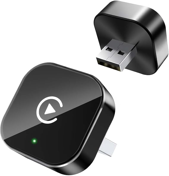 Wireless CarPlay Adapter for Apple iPhone & Android, 2-in-1 | Fast Auto-Connect, Stable Connection, Mini Size Plug,Apple iPhone & Android, 2-in-1 Adapter, Convert Wired to Wireless Dongle