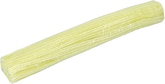 AFBORD 100Pcs/Set Chenille Stems Fluffy Soft Pipe Cleaners for Handmade Art Craft 6.5mm Pipe Cleaners Craft Supplies Light Yellow