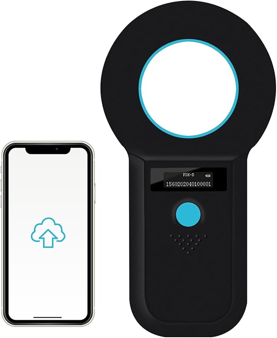 Smoostart Bluetooth Microchip Scanner ISO11784/85/FDX-B/EMID 1000 Data | Upload to PC & Mobile Phone, 4cm Max Scanning Distance, 0.1s Fast Recognition, Lag-Free Continuous Reading