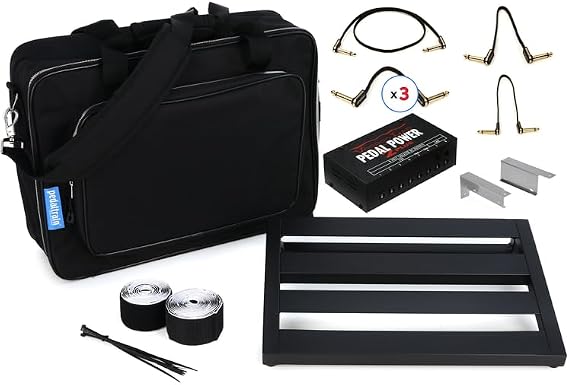 Pedaltrain Gigging Pedalboard Kit with Voodoo Lab Power Supply, Lightweight Aluminum Design, EBS High-Performance Patch Cables, Durable Soft Case, Perfect for Guitarists and Touring Musicians