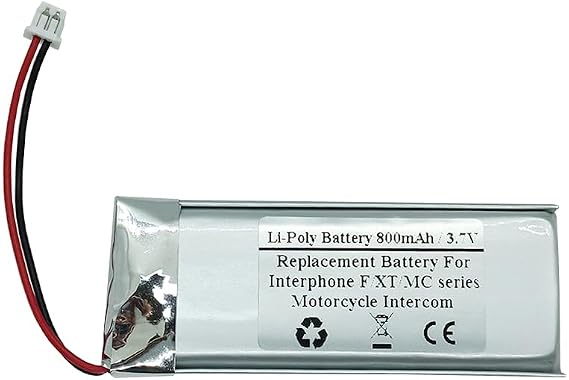 800mAh 3.7V Replacement Battery for Interphone F/XT/MC Series Motorcycle Intercom Bluetooth Headset