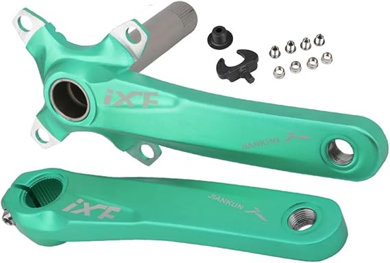 Bikes Crank Arm 170mm Aluminum Alloy Left Right Crankset Bicycle Hollow Integrated Crank for Mountain Bike(Green)