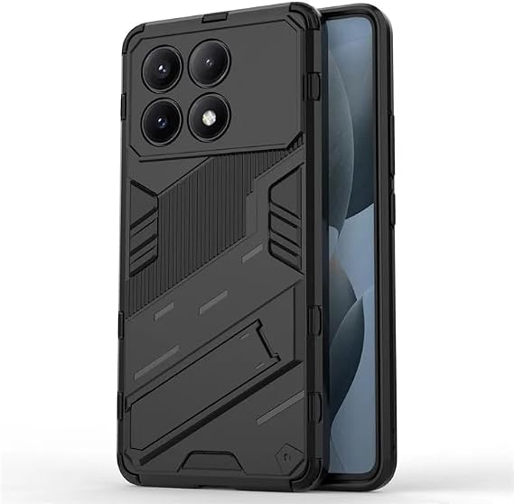 Microcase Poco X6 Pro/Xiaomi Redmi K70E Matrix Serisi Armor Standlı Perfect Koruma Kılıf - Siyah Al3416