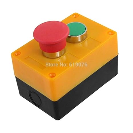 AC 240V 400V Red Mushroom Green Flat Momentary Push Button Switch Station