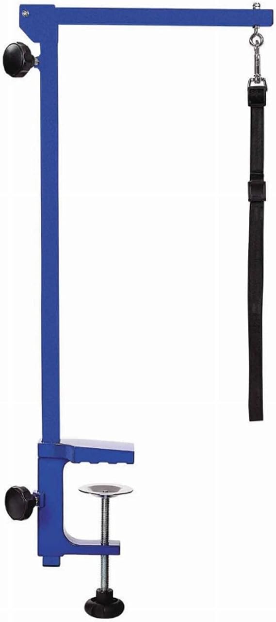 Master Equipment Blue Foldable Grooming Arm for Pets 24 to 48 in Height, Attaches to Grooming Table Minimum 3 Thick