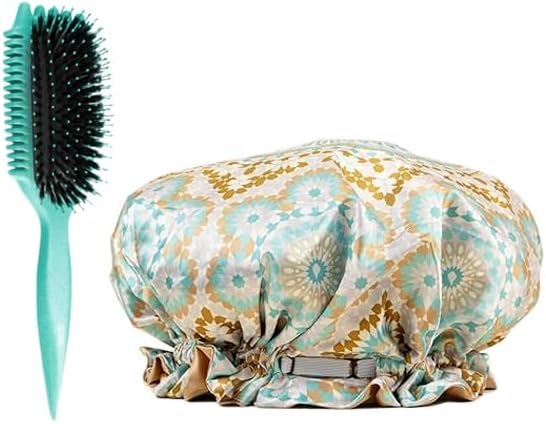 Bounce Curl Slay and Stay Bundle, Reversible Satin Hair Bonnet & Teal Volume EdgeLift Brush