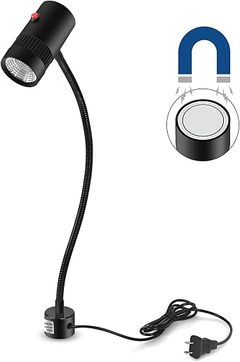 Magnetic LED Light Flexible Work Light with Flexible Gooseneck and Adsorbable Magnetic Base Machine Tool Lamp for Work Bench, Auto Repairing, Grill Light, CNC Machine Lighting