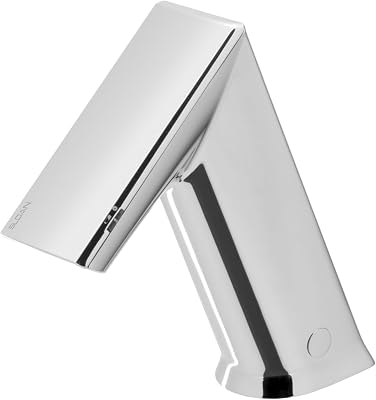 Sloan BASYS EFX-250 Sensor Activated Touch-Free Faucet, Commercial Grade wMounting Hardware & Back-Check Tee - 0.5 GPM Battery-Powered Deck-Mounted Mid Body, Polished Chrome Finish, 3324005