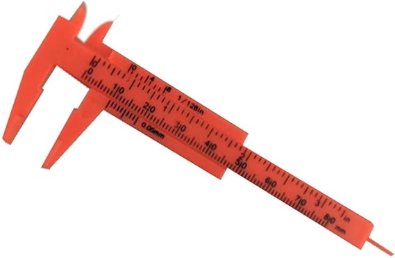 PRECISE 3" Mini Plastic Vernier Caliper | 1/128" Precision | 4" x 1.75" Size | Up to 3.25" Measurement | Great For Jewelry Making, Watchmaking, Model Making, Crafts, Education, More