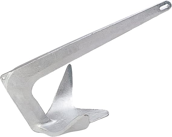 Lewmar Galvanized Steel Claw Anchor 2.2 lbs. for Boats 13'-20', Bruce-Style Claw for Quick Setting, Bow Roller Compatible - 2020202241