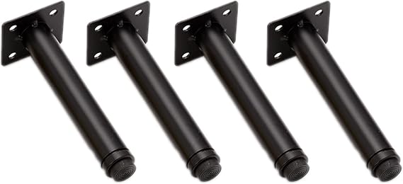 4 Packs Bedside Table Feet Table Legs Adjustable Furniture Feet Furniture Legs TV Cabinet Feet Dresser Legs Cabinet Feet Furniture Hardware Legs Metal Legs (12cm/4.8in,Black)