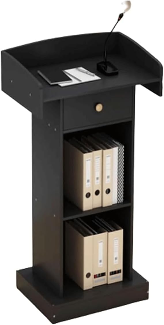 Speech Podium Luxury Podium Stand Wood Lecterns Pulpits for Churches with Drawers and Open Storage Reception Desk Portable Teacher Podiums Fashion