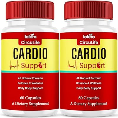 2 Pack CircuLife Blood Pressure Support, Circu Life Cardio Premium Turmeric Health Booster Supplement Pills, Pressure Balance Wellness Formula Capsulas, Advanced Strength Vitamins Pastillas 120 ct
