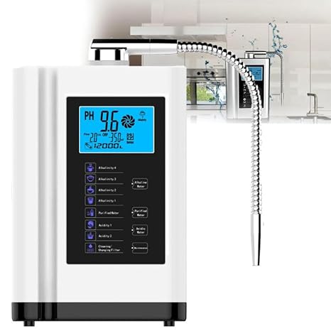 Alkaline Water Ionizer Machine for Home Use, Hydrogen Generator and Purifier for Acidic and Alkaline Water, pH 3.5-10.5
