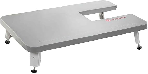 SINGER Grey Extension Table for Heavy Duty Mechanical Sewing Machines | Supports larger projects, stable flat surface, foldable leg design, fits models 4411 4423 4452 5523