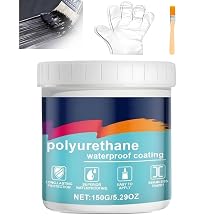 Polyurethane Waterproof Coating - Invisible Anti-Leakage Agent, Insulating Sealant for Concrete, Exterior Roof, Wall Crack (Black, One Size)
