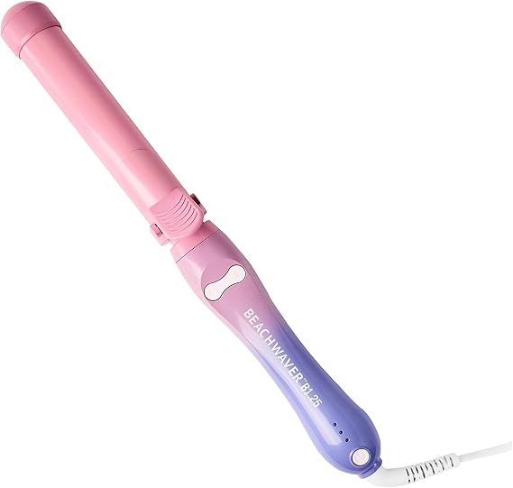 Beachwaver Co. B1.25 Rotating Curling Iron - Pink Sunset | Automatic 1 1/4-Inch Ceramic Curling Iron - Larger Barrel Size for Medium-to-Long Hair! | Auto-Shut Off, Travel-Friendly, Dual Voltage