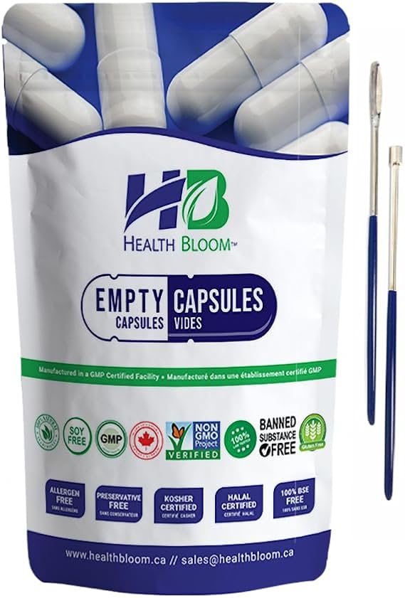 Empty HPMC Delayed Release Capsules Size 0 Natural 500 Count with Tooling Kit