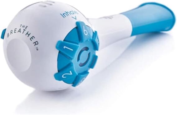 BODYA Respiratory Muscle Trainer Mucus Cleara Removal Device, Portable Lung Trainer Breathing Exercise, Lung Recovery Lung Exerciser (Blue)