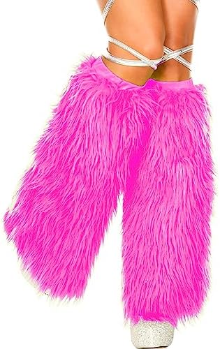 ENVY BODY SHOP Womens Boot Cuff Cover for Party Costumes Furry Festival Leg Warmers Hot Pink