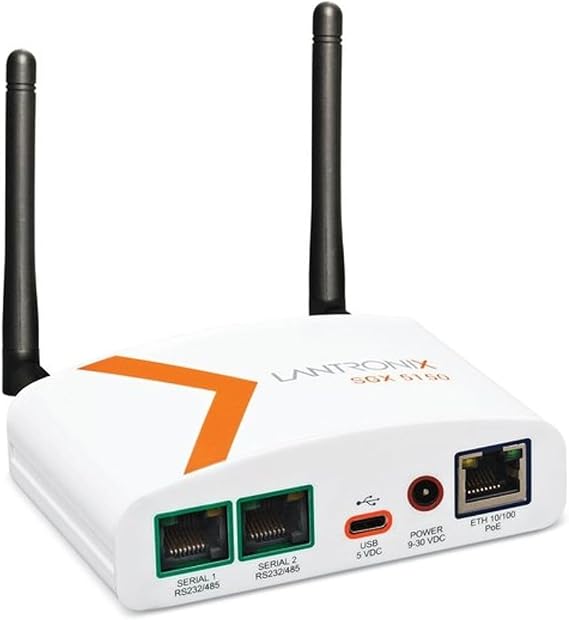 Lantronix SGX 5150 IoT Device Gateway - Dual-Band 802.11a/b/g/n/ac Wi-Fi, Ethernet, RS-232/485 Serial and USB 2.0 Host/Device connectivity - SGX5150000US