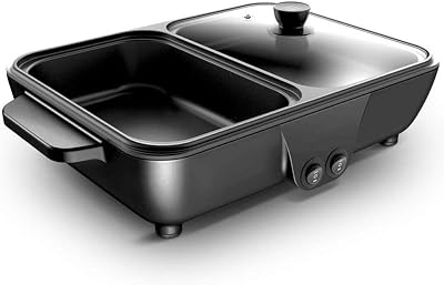 Barbecue Grill Mini Hot Pot Integrated Barbecue Stove, Household Electric Baking Pan Dormitory Multifunctional One-Pot Dual-Purpose Independent Switch