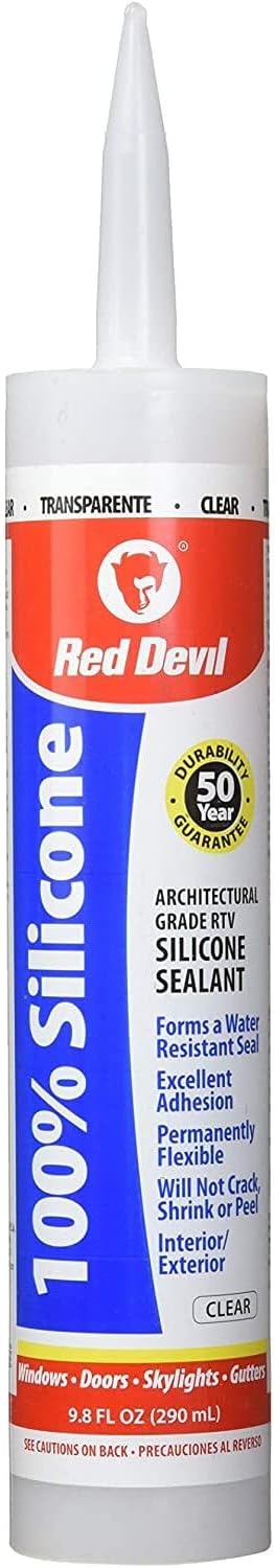 Red Devil 0826 100% Clear Silicone Sealant