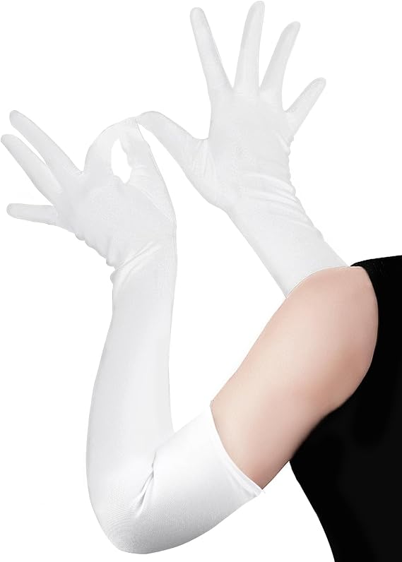 Satin Elbow Length Women's Long Gloves - 1920s Flapper Opera Evening Party Dance Wedding Gloves