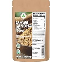 U.S. Wellness Naturals Organic Ashwagandha Root Powder | 1 Pound, No Filler, No Additives| Resealable Powder-Friendly Bag | Non-GMO | Indian Ginseng | Withania Somnifera| India Origin