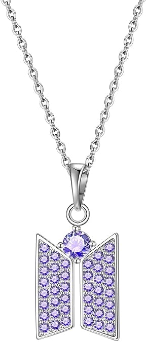 Army Necklace Bangtan Boys Pendant Merch 18K Gold Plated Cubic Zirconia Jewelry for Fans Gifts