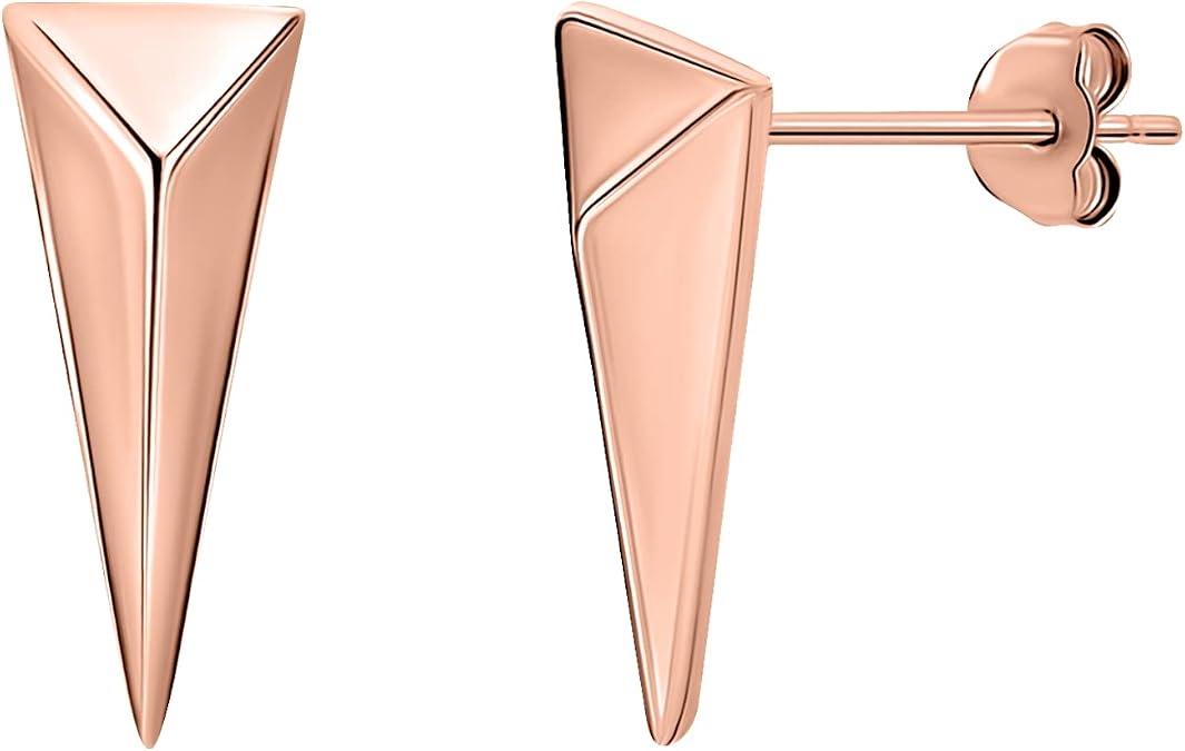 Sea of Ice Sterling Silver Polish Finished Water Drop Dangle, Mini Bar, Triangle, Infinity Minimalist Stud Earrings for Women - Elegant Sterling Silver Earrings for Women Nickel-Free
